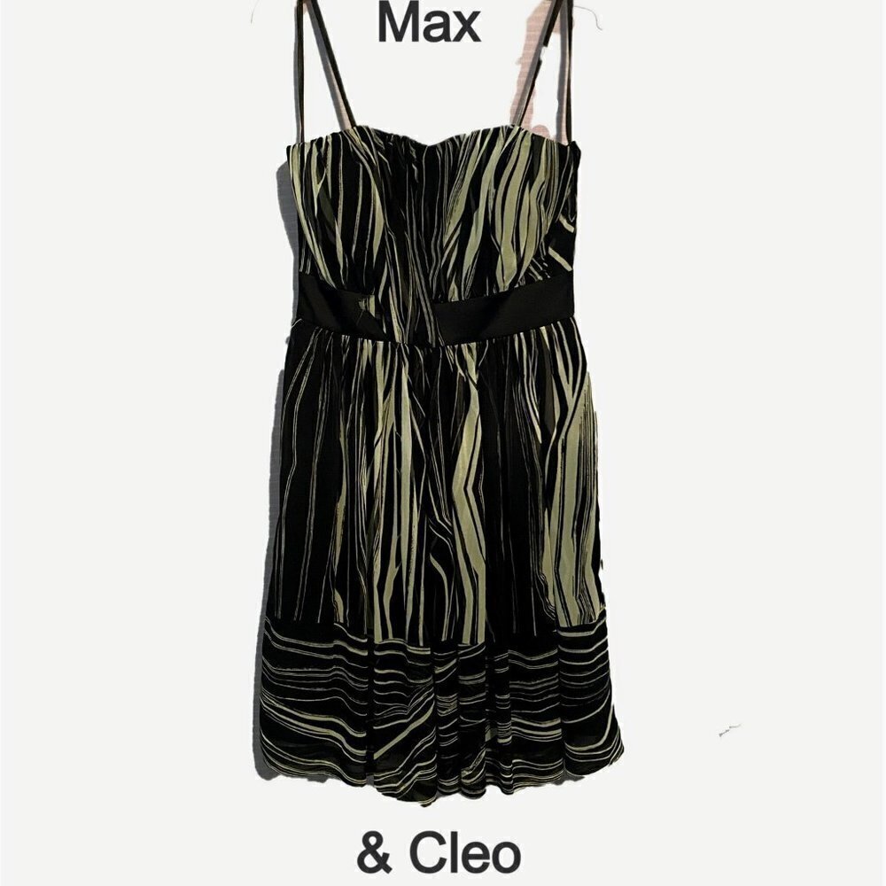 NWOT MAX & CLEO FORMAL STRAPELESS SIZE 4 SPAGHETTI STRAP DRESS - Picture 1 of 13